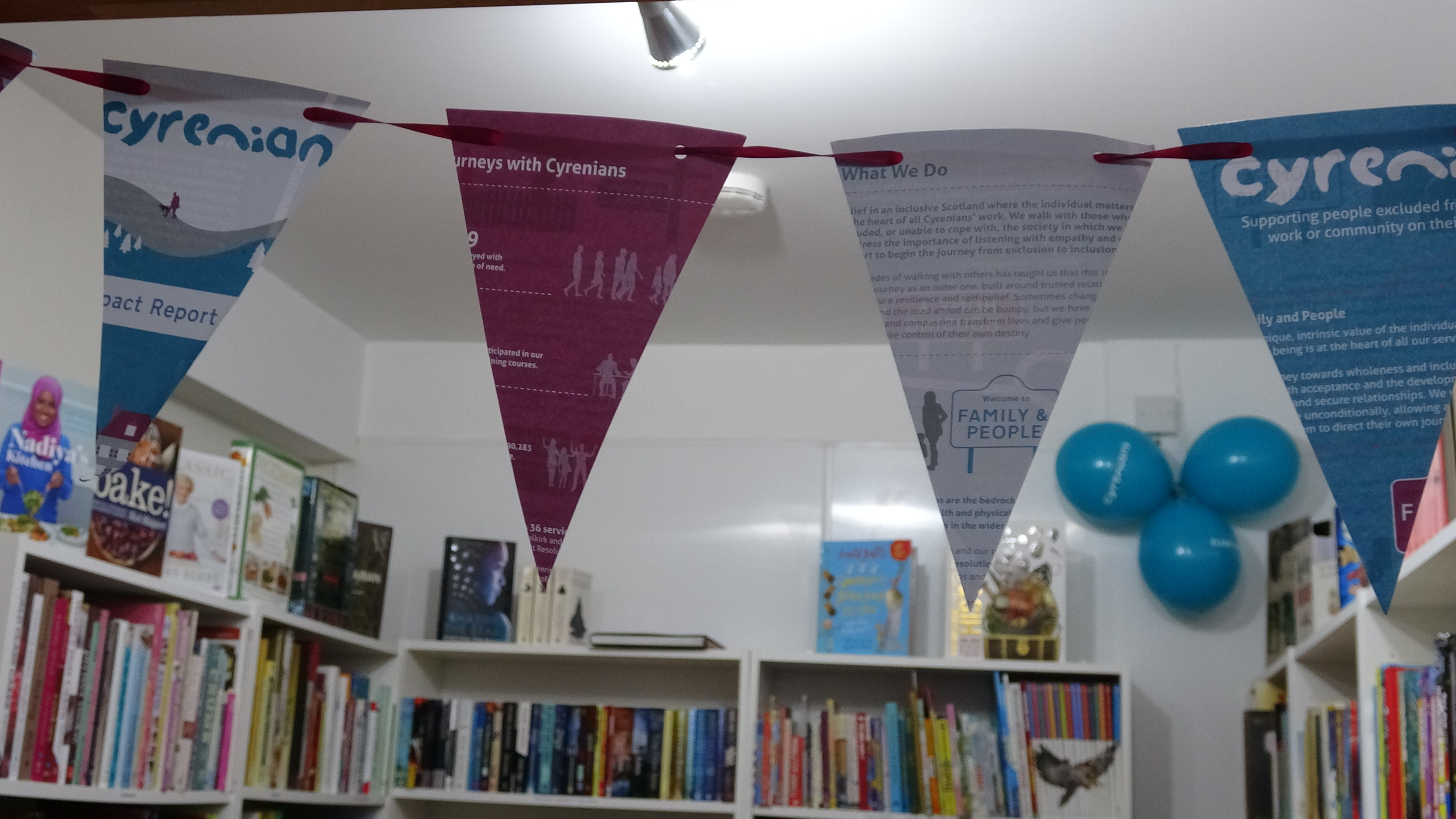 Cyrenians bookshop interior