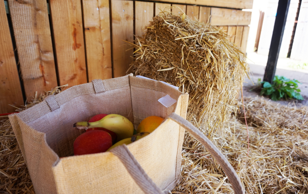 Veg Bag on Hay