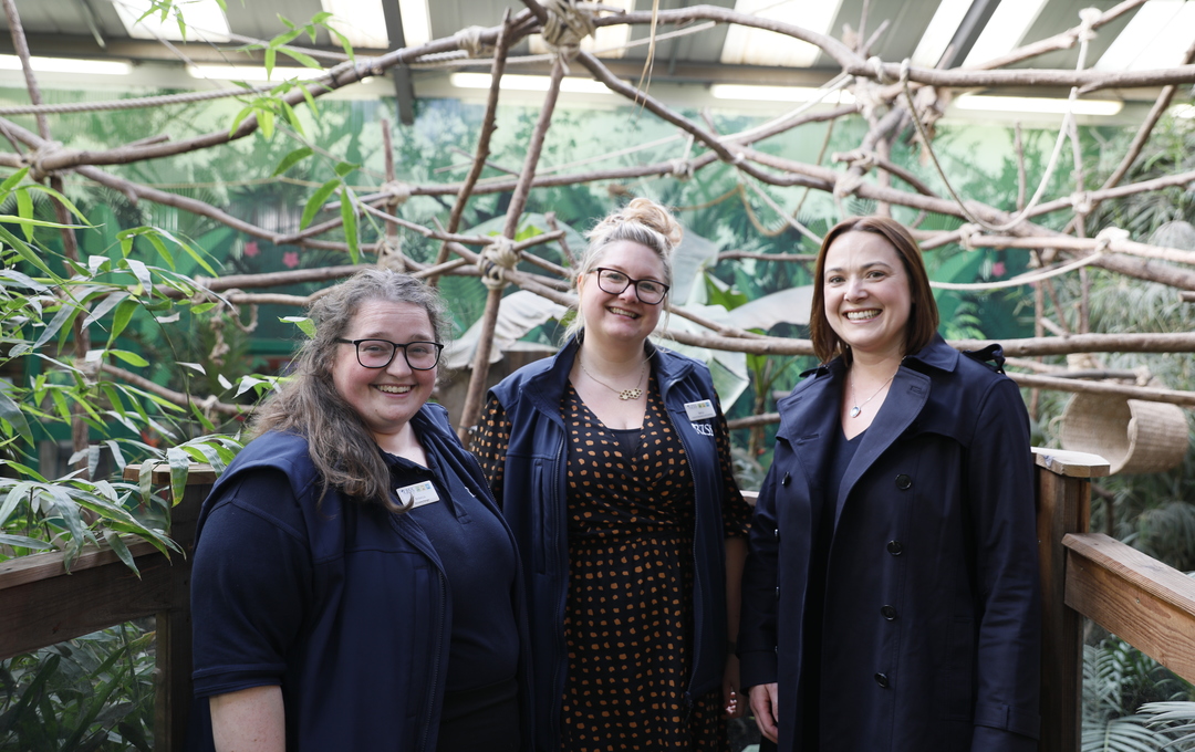 [left to right] Rebecca Parr, Community and Discovery Officer (RZSS); Beccy Angus, Head of Discovery and Learning (RZSS) and Laura van der Hoeven, Senior Relationships Manager (Cyrenians)