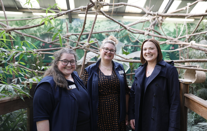 [left to right] Rebecca Parr, Community and Discovery Officer (RZSS); Beccy Angus, Head of Discovery and Learning (RZSS) and Laura van der Hoeven, Senior Relationships Manager (Cyrenians)